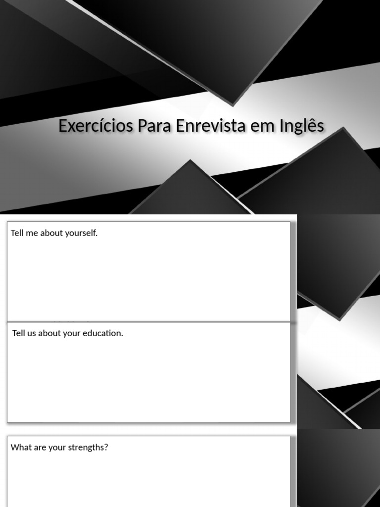 English Interview Preparation Exercises | PDF