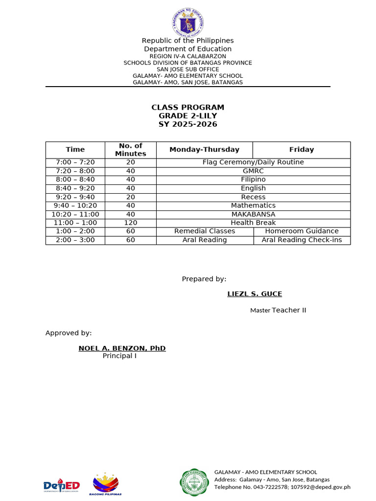 Galamay Amo Elementary Grade 2 Program | PDF | Social Institutions ...