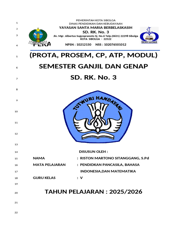 Perangkat Pembelajaran SD Kelas V 2025 | PDF