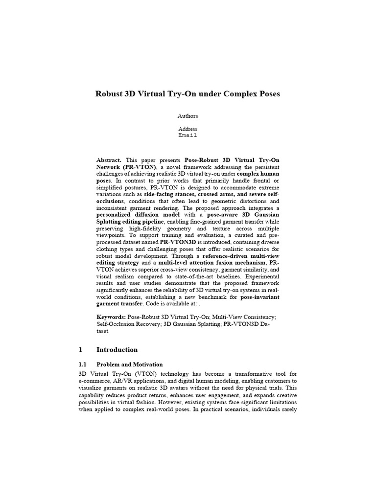 Pose-Robust 3D Virtual Try-On System | PDF | 3 D Computer Graphics ...