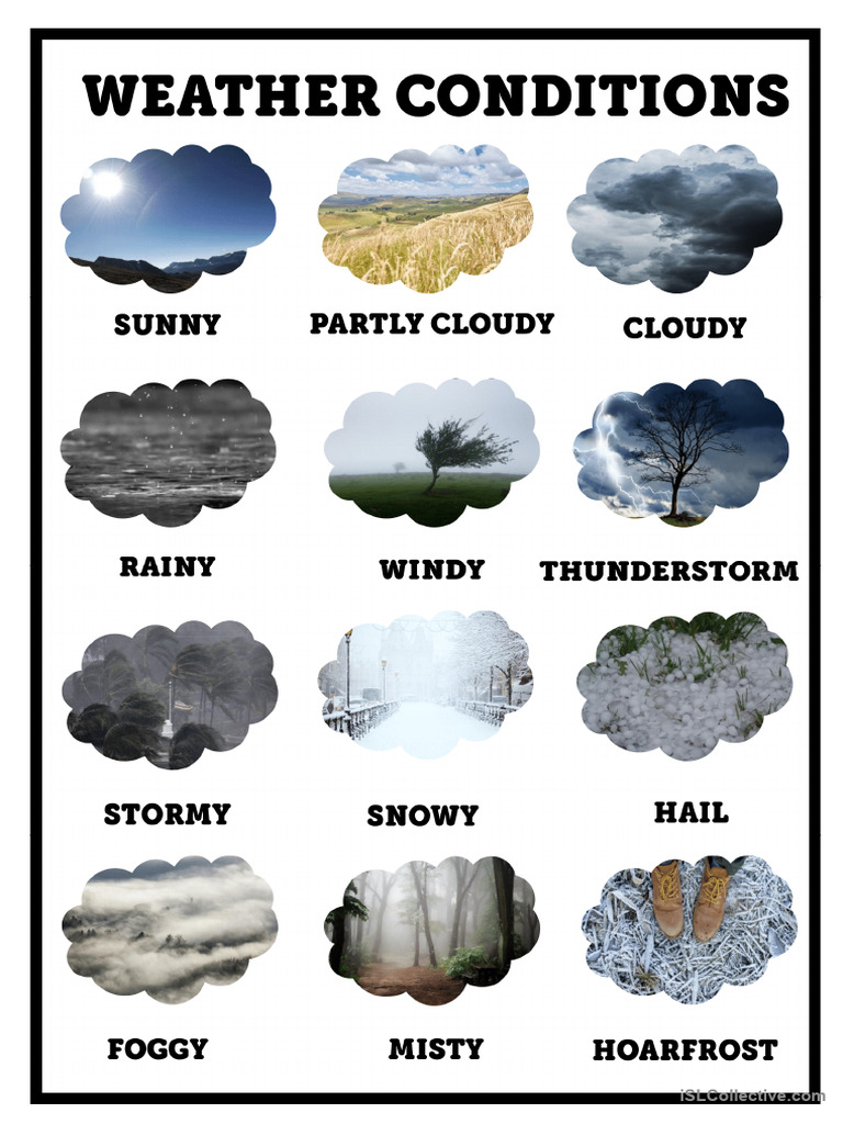 Weather Conditions Vocabulary | PDF