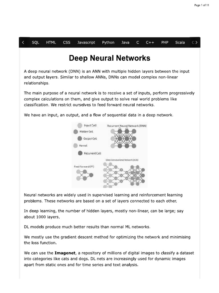 Deep Neural Network | PDF