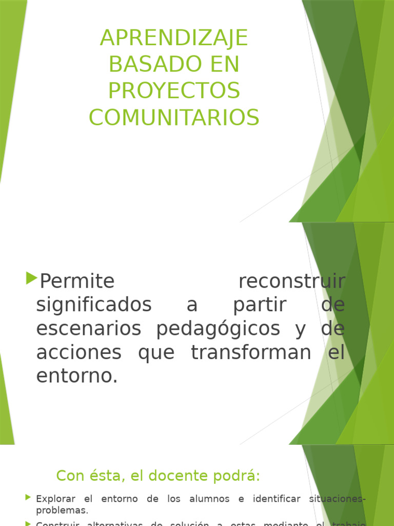 Aprendizaje Basado en Proyectos Comunitarios | PDF