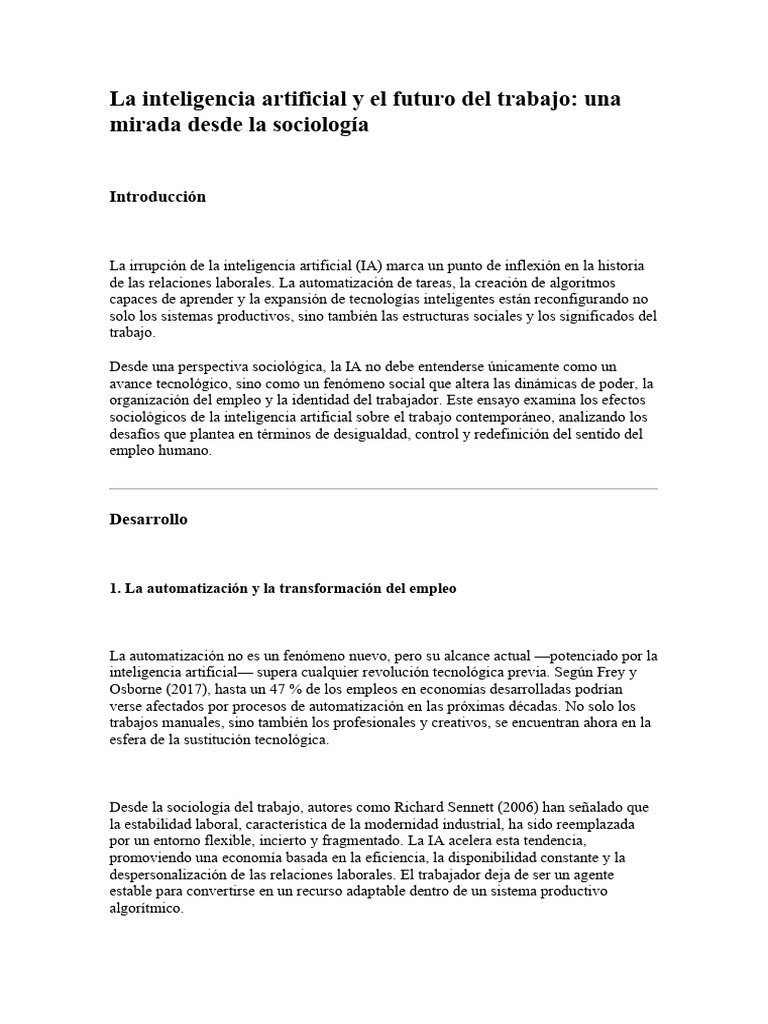Impacto de la IA en el trabajo moderno | PDF | Inteligencia artificial ...