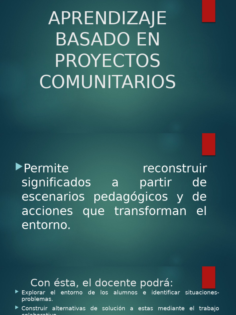 Aprendizaje Basado en Proyectos Comunitarios | PDF | Aprendizaje ...