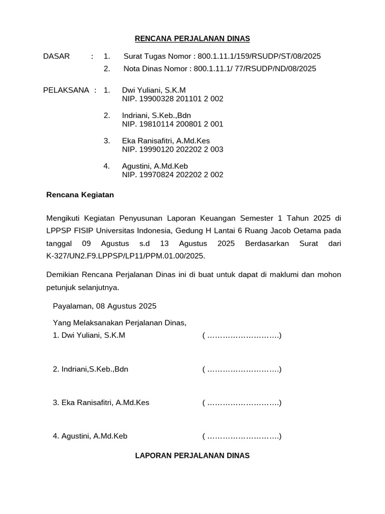 RPD - LPD - 09 Agustus-13 Agustus 2025 | PDF