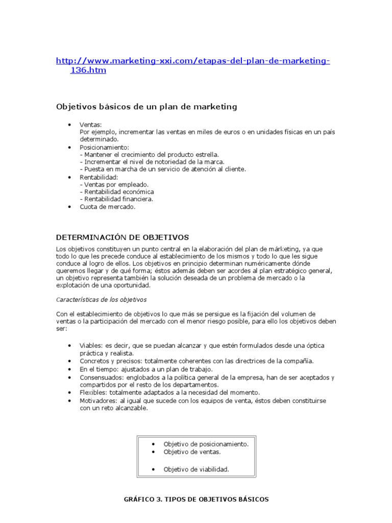 Objetivos de un Plan de Marketing | PDF | Distribución (comercial ...