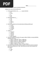 AP Chemistry Chapter 4 Test