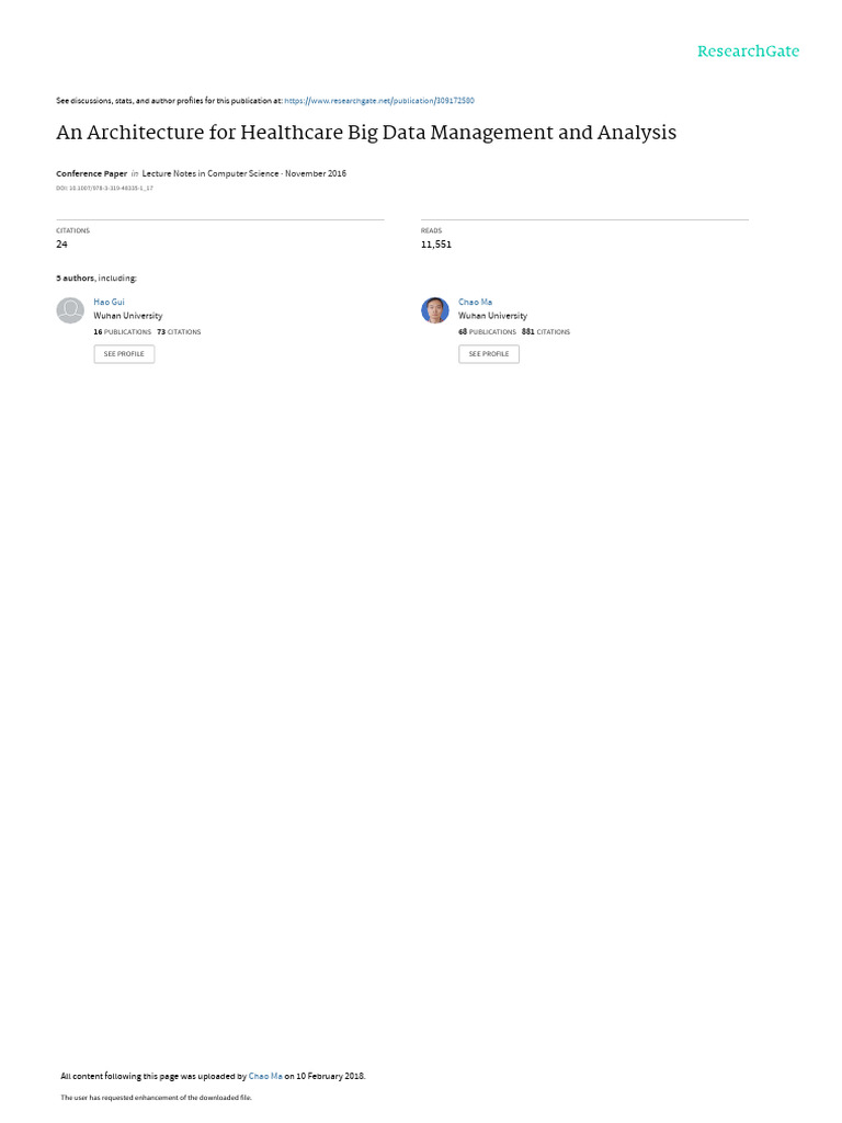 An Architecturefor Healthcare Big Data Managementand Analysis | PDF ...