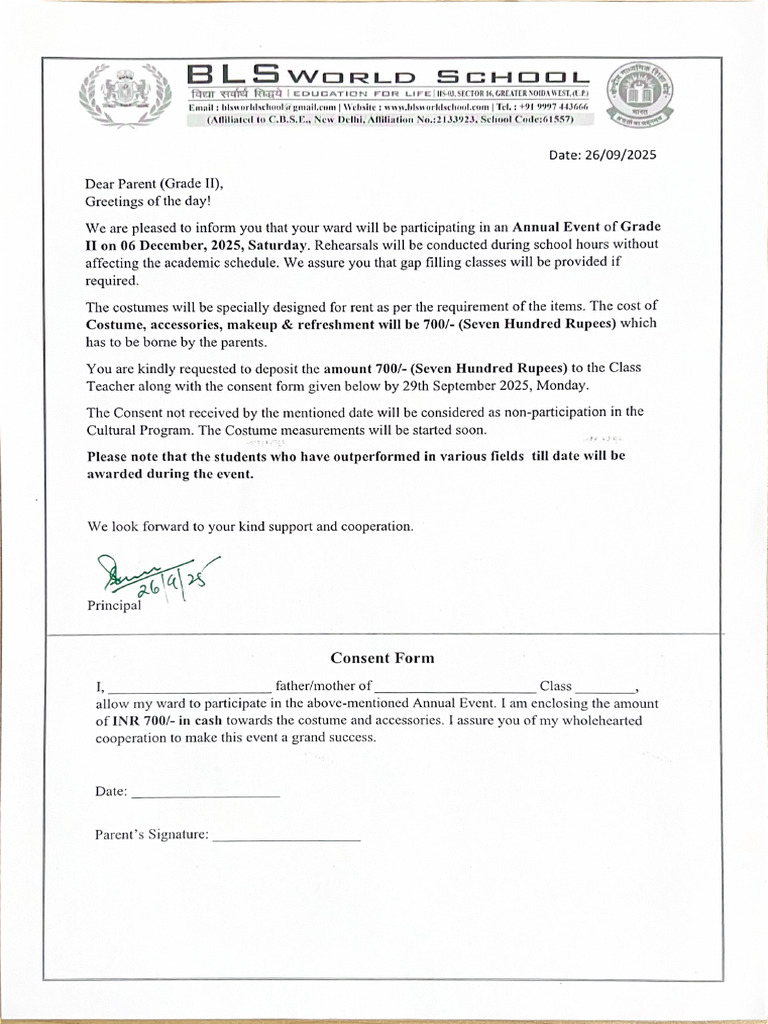 Grade 2 Consent Form | PDF