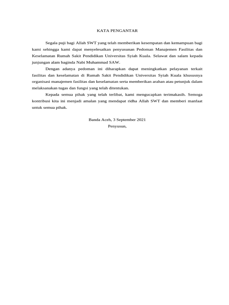 Pedoman Manajemen Fasilitas RS MFK 2025 | PDF