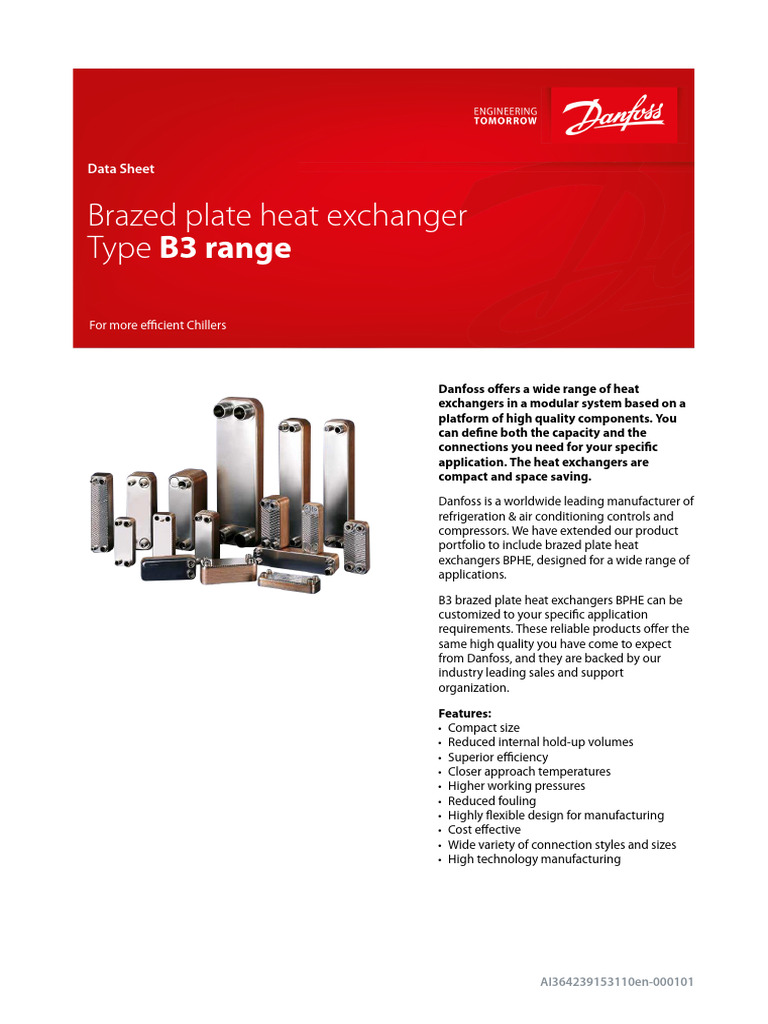 Danfoss B3 Brazed Plate Heat Exchangers | PDF | Heat Exchanger ...