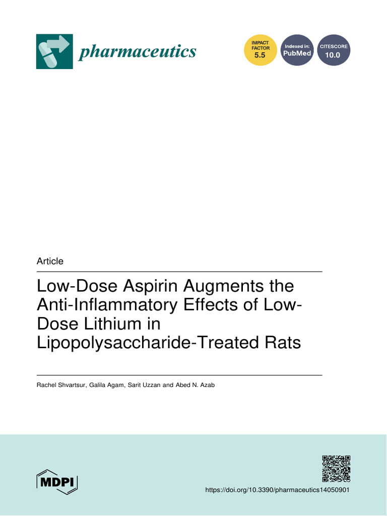 Pharmaceutics 14 00901 With Cover | PDF | Aspirin | Nonsteroidal Anti ...