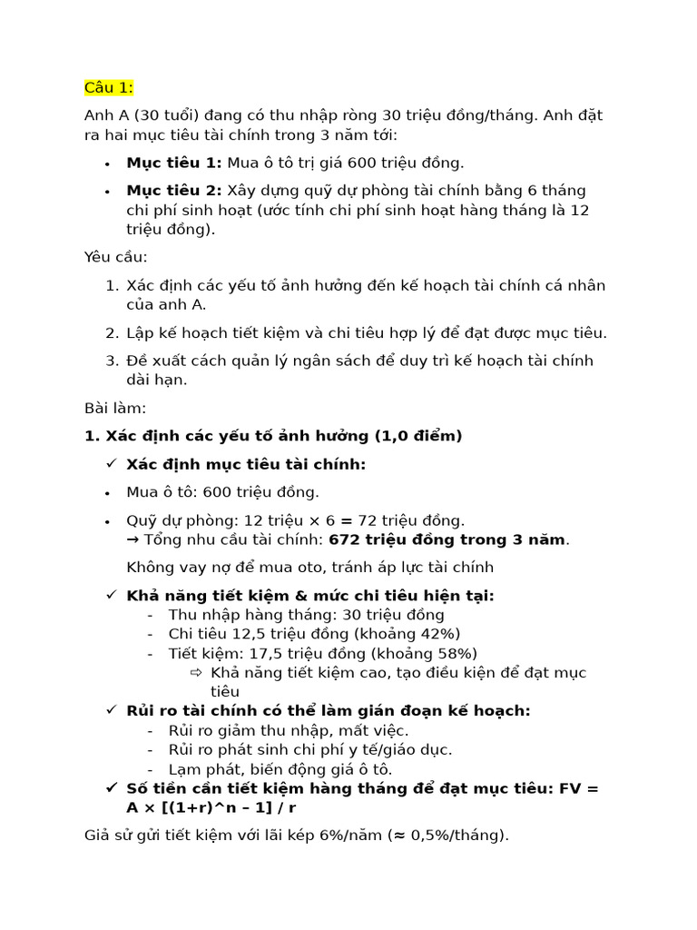 Bài Thi TCCN | PDF