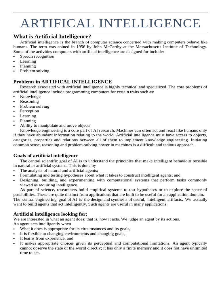 Understanding Artificial Intelligence Basics | PDF | Intelligence (AI ...