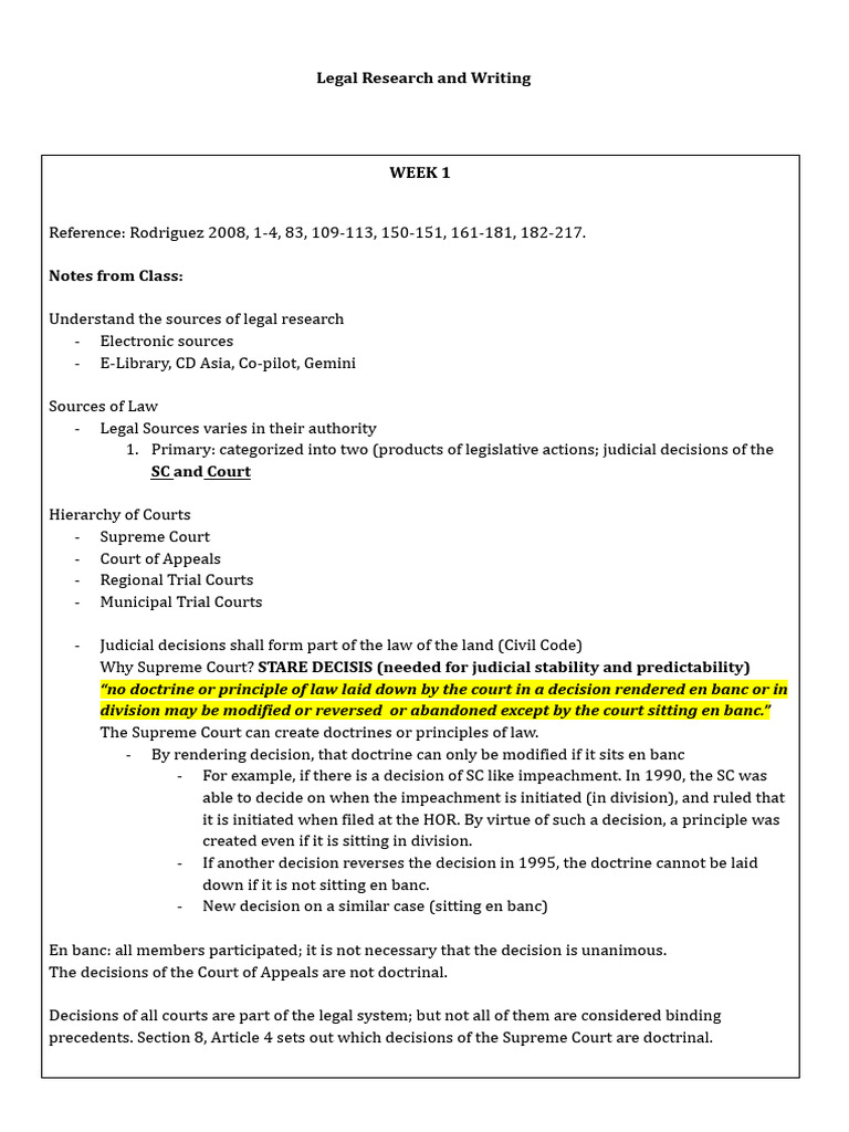 Legal Research Basics: Sources & Hierarchy | PDF | Precedent ...