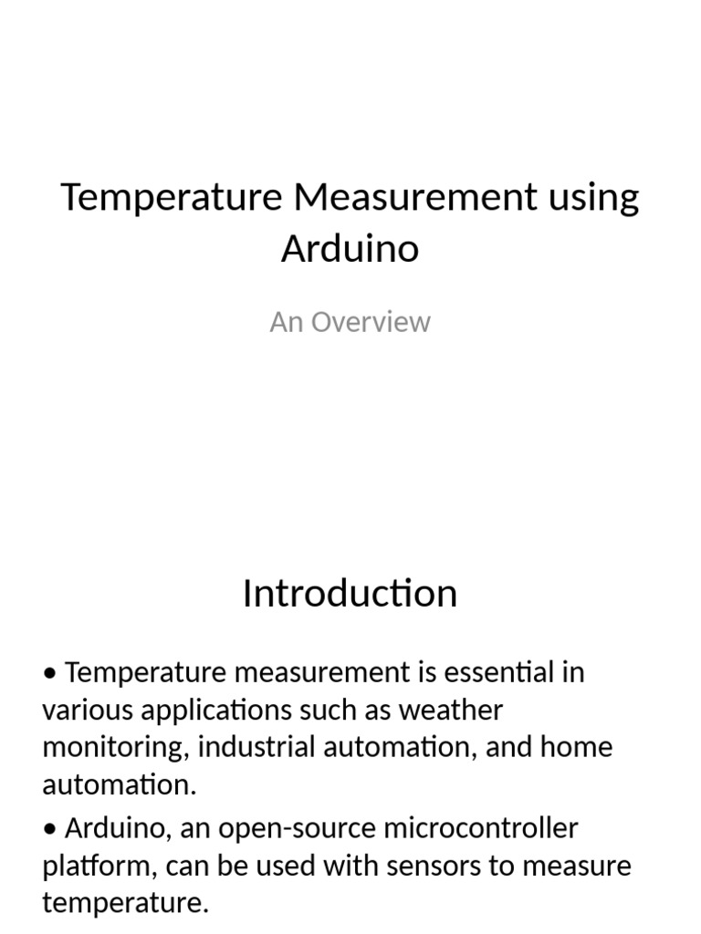 Arduino Temperature Measurement Guide | PDF