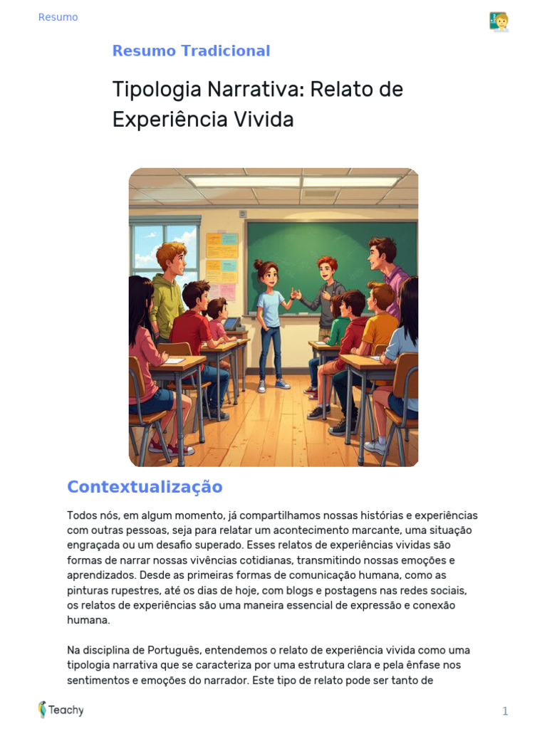Estrutura do Relato de Experiência Vivida | PDF | Narrativa | Experiência