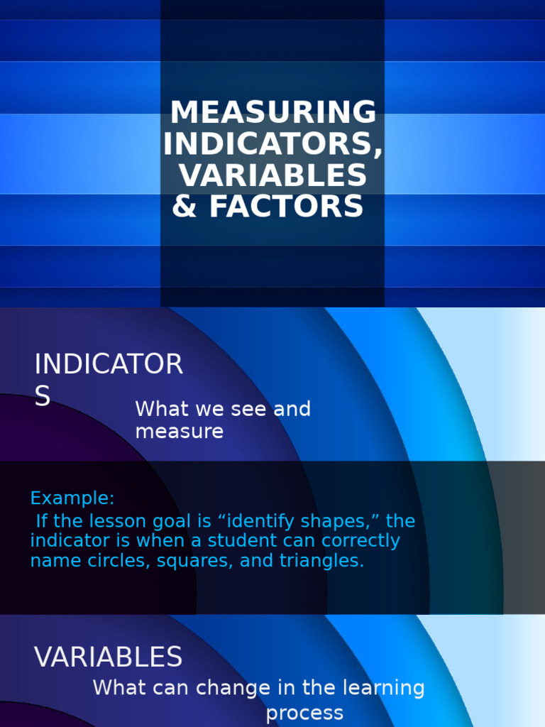 Measuring Indicators and Variables | PDF