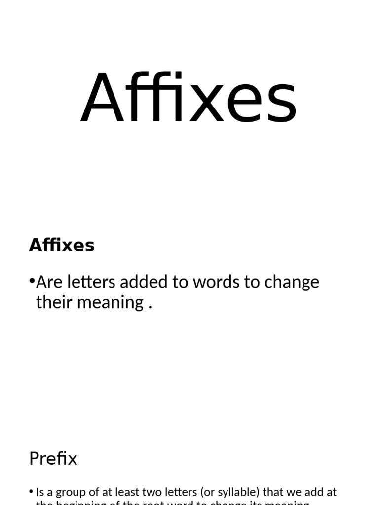 Affixes | PDF