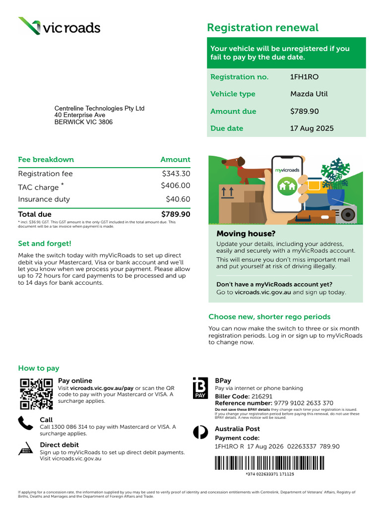 Vehicle Registration Renewal Invoice | PDF | Debit Card | Visa Inc.