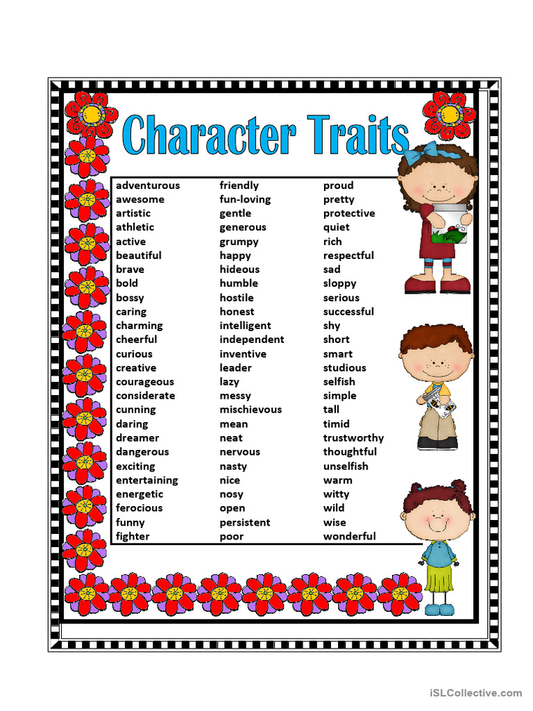 Positive and Negative Traits List | PDF