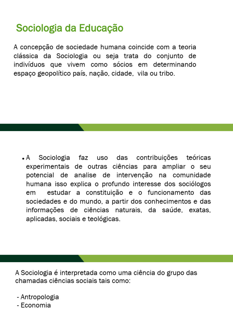 Sociologia da Educação e Sociedade | PDF