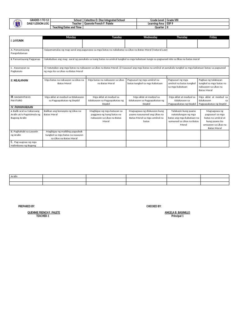 DLL Week 2 ESP | PDF