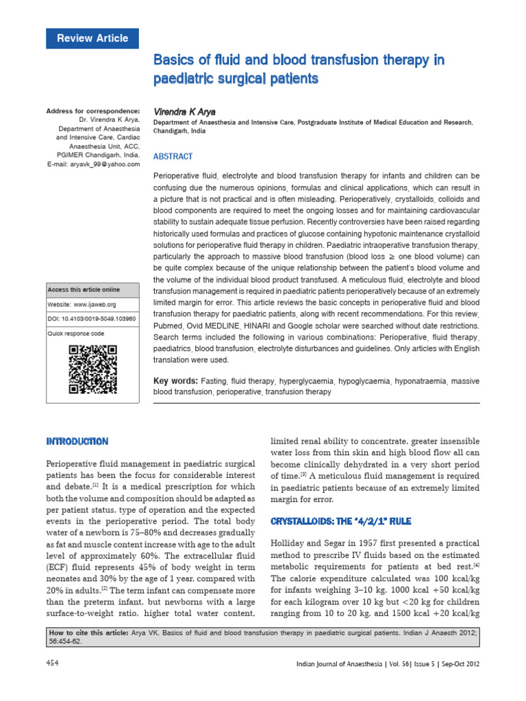 421 Rule in Pediatric Fluid Management | PDF | Dehydration | Physiology