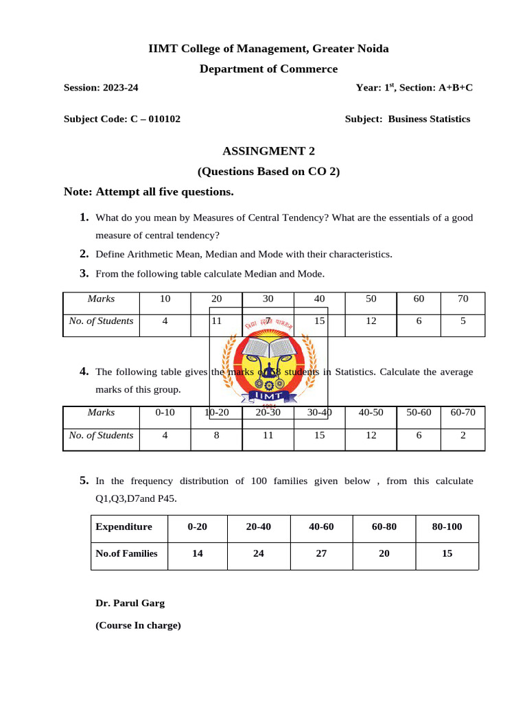 13.1 Assignment 2 Stats | PDF