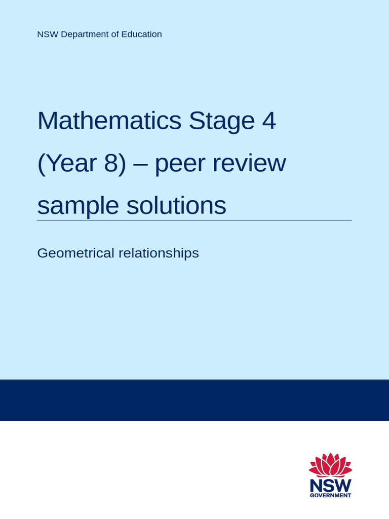 Mathematics s4 Unit 11 Peer Review Sample Solutions | PDF | Angle ...