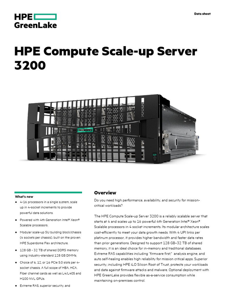 HPE Compute Scale-up Server 3200 | PDF | Scalability | Computer Science