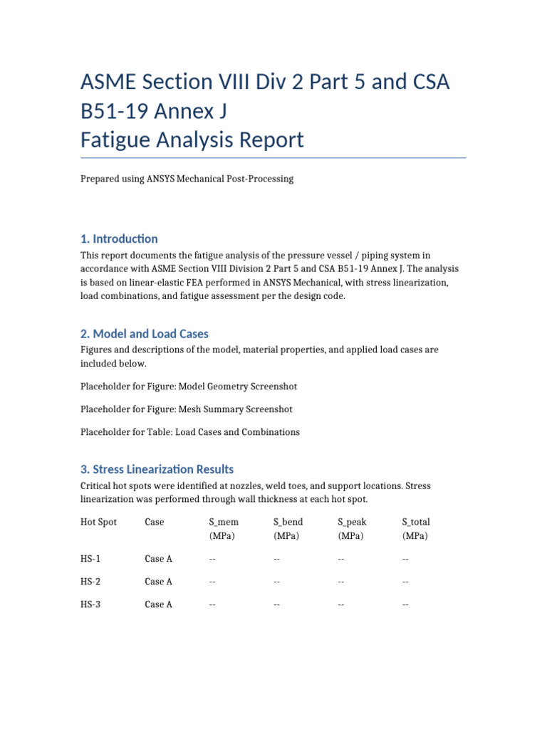 ASME Fatigue Analysis Report for Vessels | PDF | Fatigue (Material ...