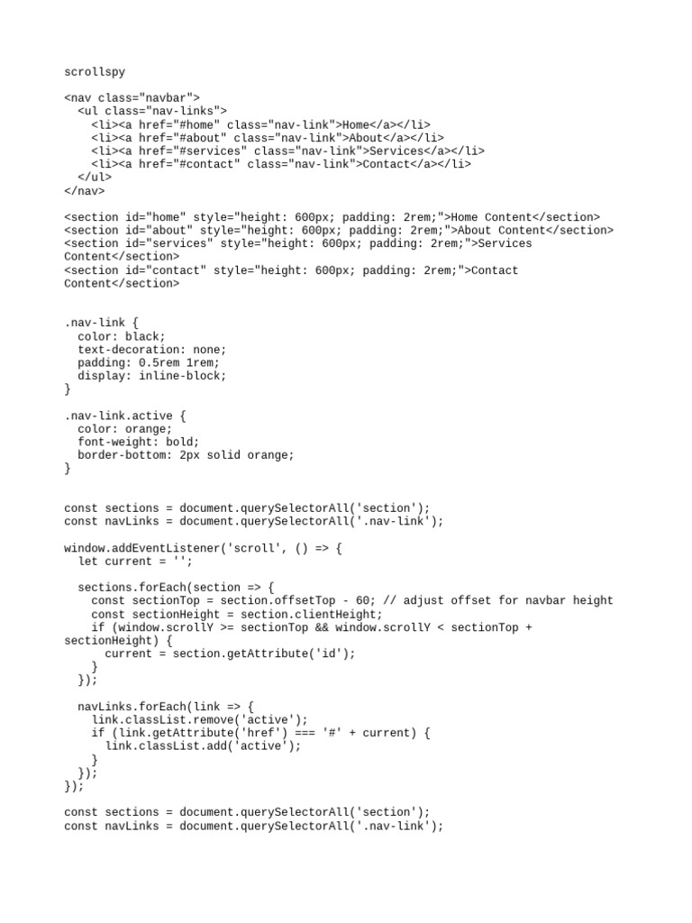Scroll Spy | PDF