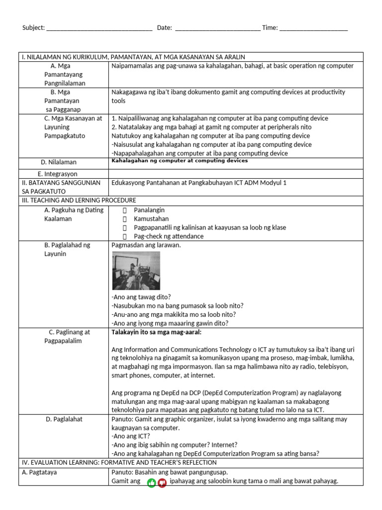 Matatag Dll q1-Week 1 D-1 Epp | PDF