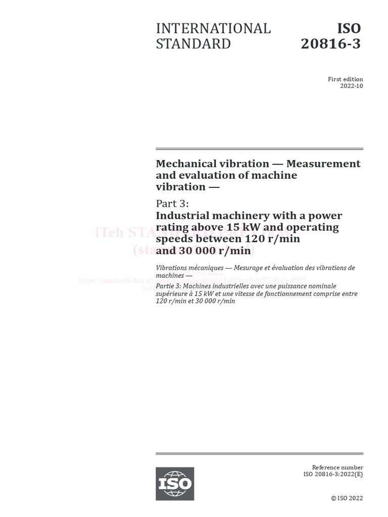 ISO 20816-3:2022 Machine Vibration Standards | PDF | International ...