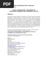 Download SOCIAL FORECASTING - Relevence in Strategic Planning by Krishnamurthy Prabhakar  SN92982 doc pdf