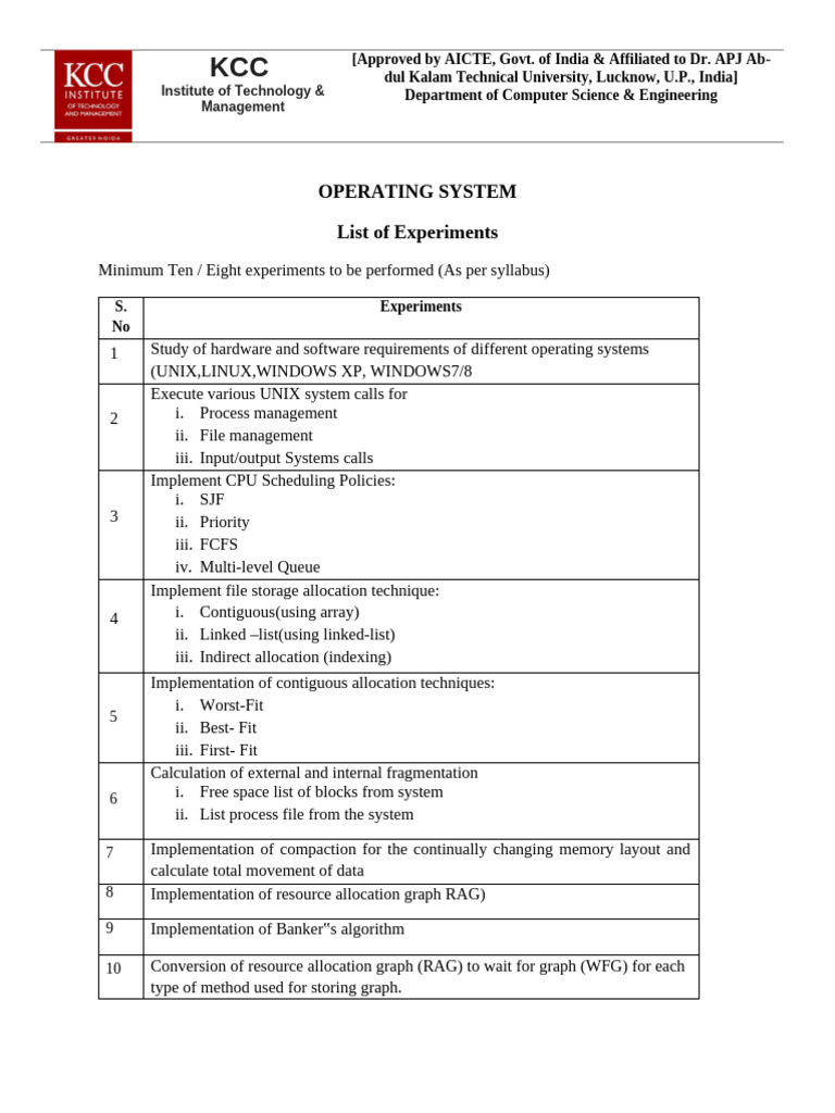 Operating System Experiments Guide | PDF | Operating System | Microsoft ...