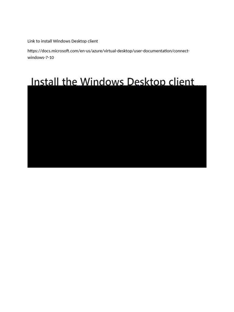 Install Windows Desktop Client Guide | PDF
