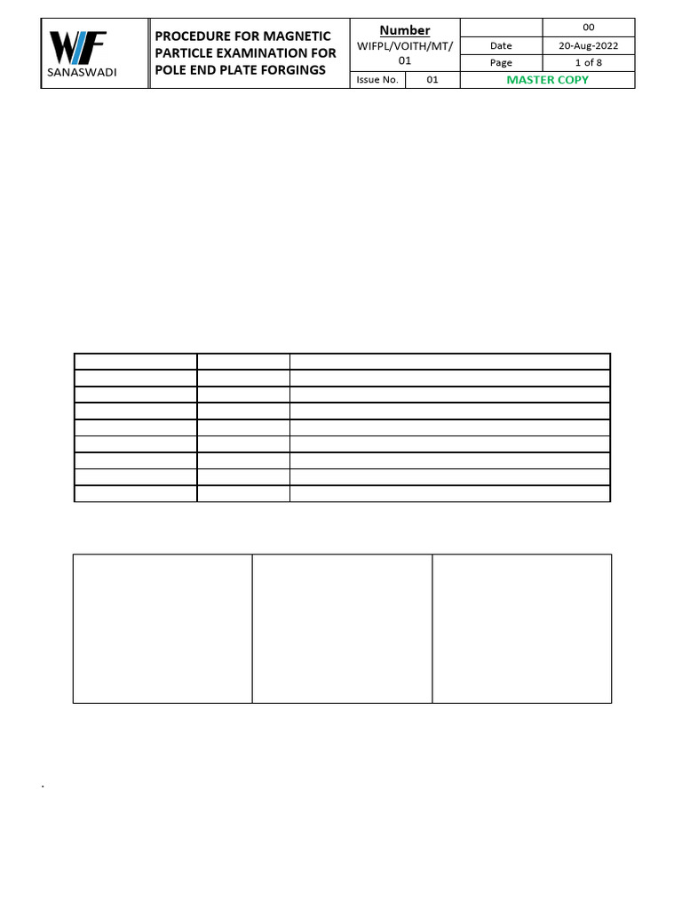 Magnetic Particle Testing Procedure | PDF | Nondestructive Testing ...