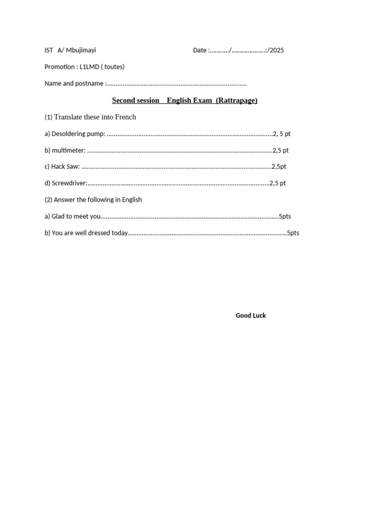 English Exam Guidelines for LMD Students | PDF | Science | Inquiry