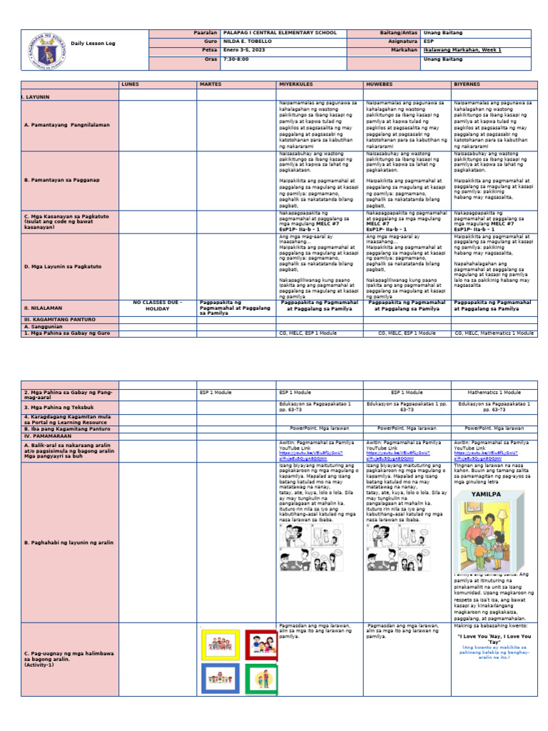 DLL w1 q2 Esp 1 | PDF