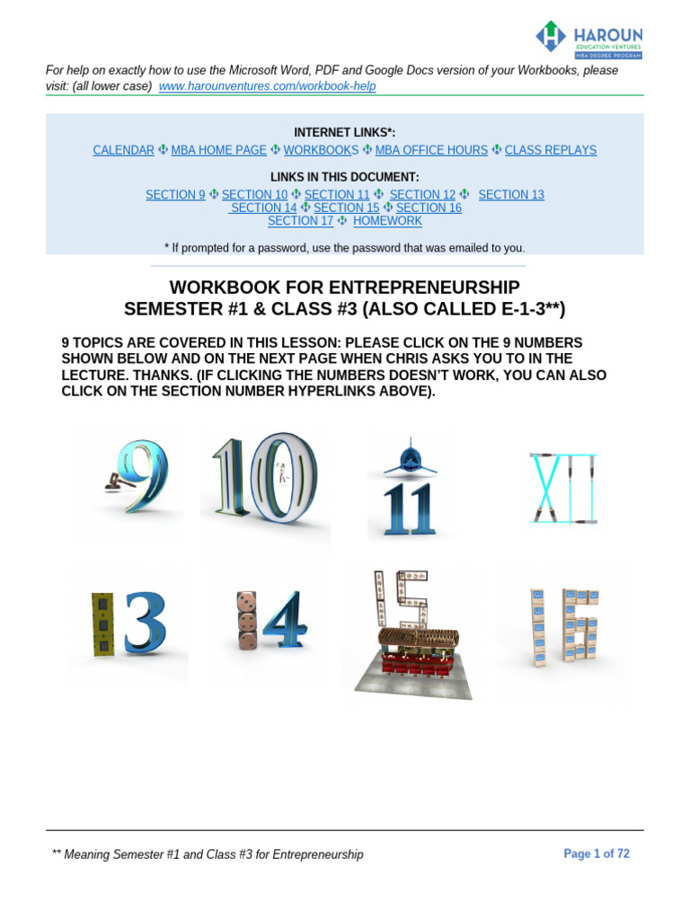 Workbook+for+E+From+Semester+#1+Class+#3+ (E 1 3) | PDF | Business