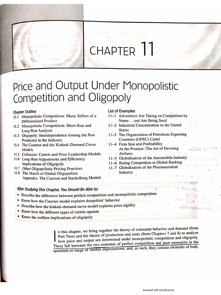 Chapter 11 Oligopoly and Monopolistic Competition | PDF