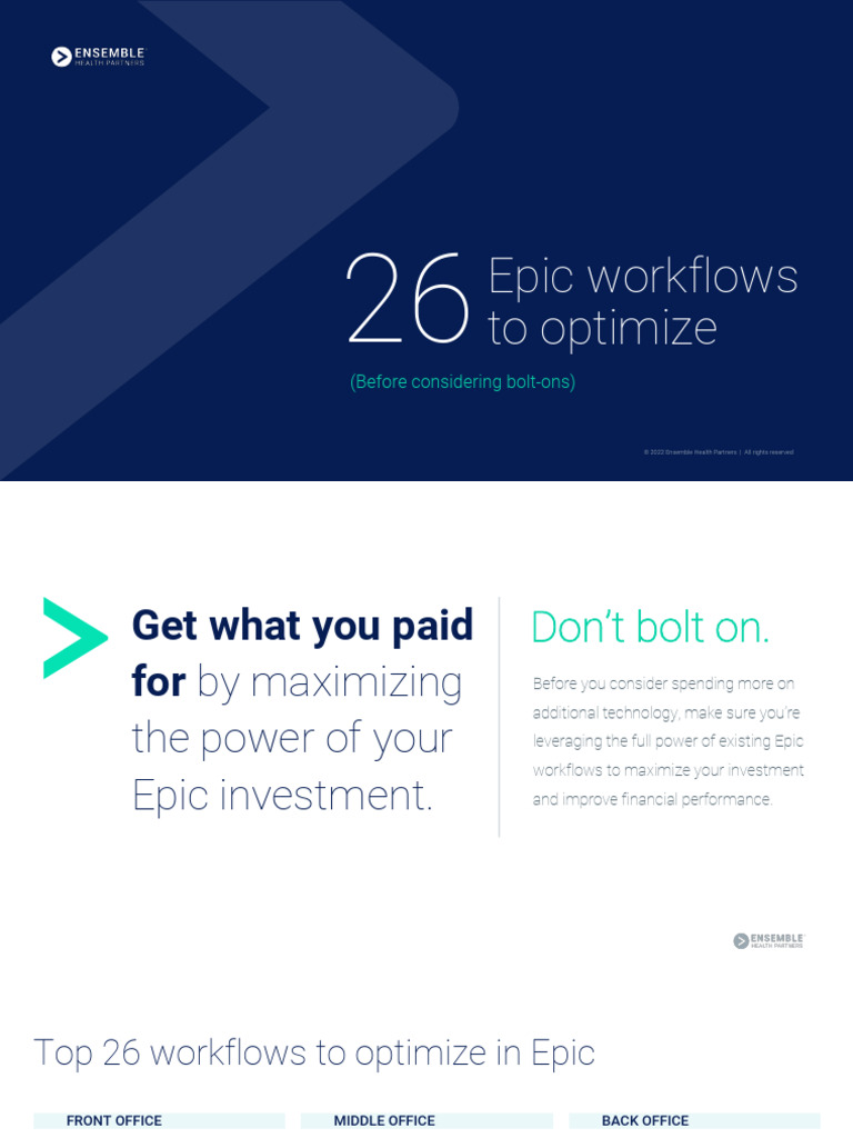 Optimize Epic Workflows for ROI | PDF | Patient | Payments