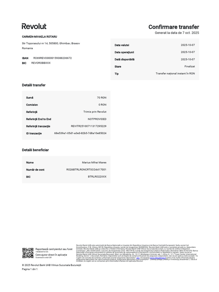Transaction Confirmation Report Ro Ro Fddba3 | PDF