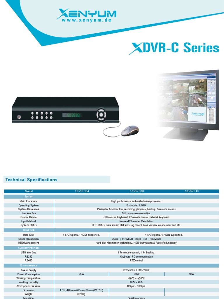 XDVR C Series | PDF | Hard Disk Drive | Graphical User Interfaces