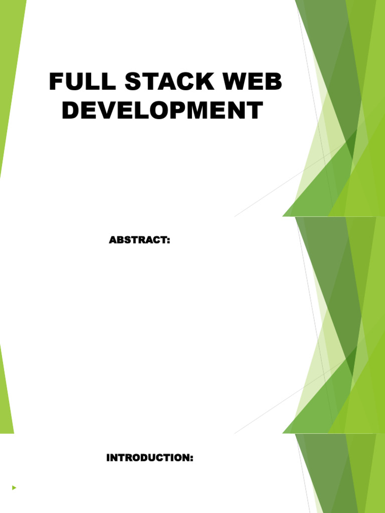 Full Stack Web Development Overview | PDF | World Wide Web | Internet & Web