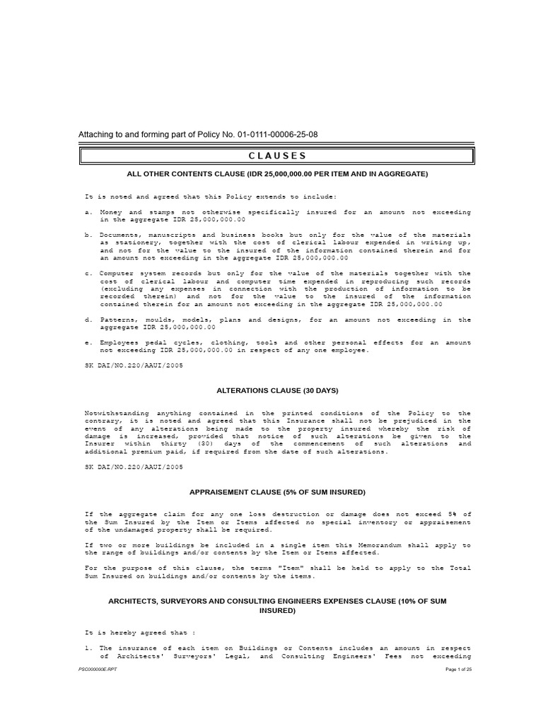 Insurance Policy Clauses Overview | PDF | Nuclear Fuel | Nuclear Power
