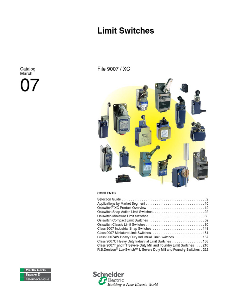 Limit Switches Selection Guide XC | PDF | Switch | Electrical Connector